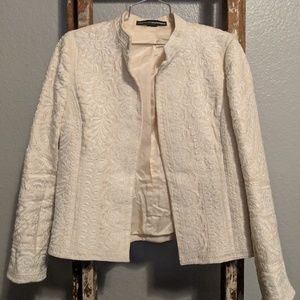 Vintage Embroidered Cream Ellen Tracy Blazer Sz 6